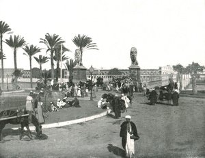 A Kasr-el-nil híd, Kairó, Egyiptom, 1895.