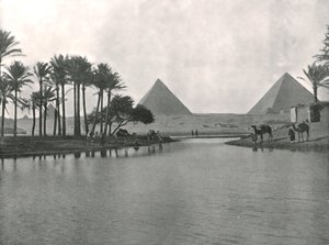 A piramisok és a Nílus, Gize, Egyiptom, 1895.