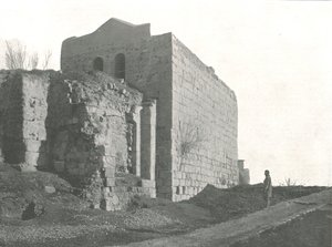 Torony, ahonnan Szent Pál kosárban ereszkedett le, Damaszkusz, Oszmán Szíria, 1895.