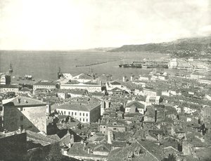 Város és kikötő, Trieszt, Olaszország, 1895. alkotó: W and S Ltd