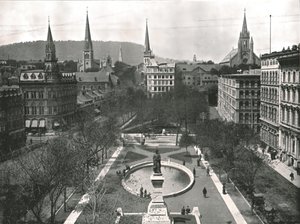 Victoria Square, Montreal, Kanada, 1895. alkotó: W and S Ltd