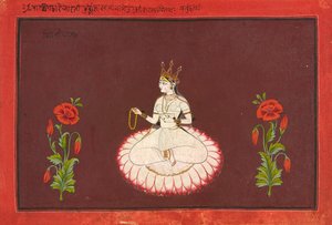 Saraswati, fólió egy Goddess sorozatból, kb. 1680-1700. alkotó: Wajid