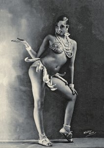 Josephine Baker híres Banana jelmezében 1927 körül (f/w fotó)