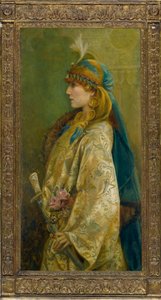 Sarah Bernhardt portréja Roxanna szerepében az "Adrienne Lecouvreur"-ben, Robertson, Walford Graham (1867-1948). Olaj, vászon, mérete: 122x61