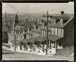 Kétcsaládos házak Bethlehemben, Pennsylvaniában alkotó: Walker Evans