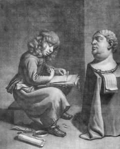 Vitellius római császár mellszobrát rajzoló fiú, kb. 1665-75.