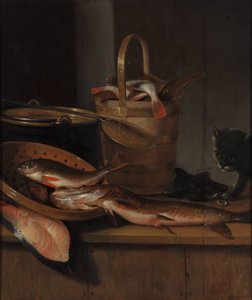 Csendélet hallal és macskával, c. 1650-1660