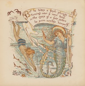 Walter Crane illusztrációja a Pothooks and Perseverance (színes litográfia) című könyvhöz. alkotó: Walter (after) Crane