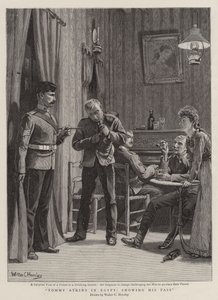 Tommy Atkins Egyiptomban, megmutatja a bérletét alkotó: Walter Charles Horsley