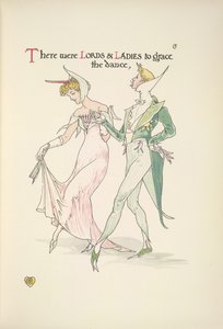 Egy fiatal férfi és nő táncolni készül alkotó: Walter Crane