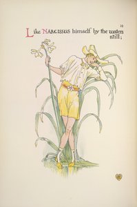 Állandó víz mellett. Egy fiatal férfi a víz partján áll alkotó: Walter Crane
