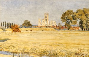 Canterbury katedrálisa a Meadowsból, 1894 alkotó: Walter Crane
