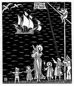 „A tündérhajó” zárólapja alkotó: Walter Crane