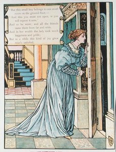 Illusztráció Charles Perrault (1628-1703) „Kékszakáll” című művéhez (színes metszet) alkotó: Walter Crane