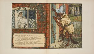Illusztráció: "Piroska". alkotó: Walter Crane