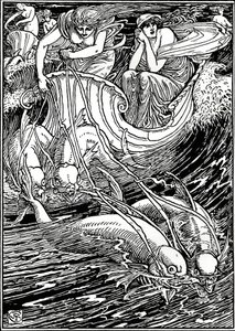Illusztráció a Tündérkirálynőhöz, 1890, 1897 alkotó: Walter Crane
