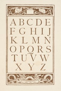 Az ábécé betűi. Az Arany alapozó. alkotó: Walter Crane