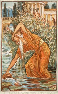 Midas a kancsóval, Nathaniel Hawthorne „A csodakönyv lányoknak és fiúknak” illusztrációja, 1852 alkotó: Walter Crane
