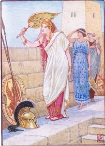 Gyakran állt Trója falain, illusztrációja a Görögország története, 1930-as évekből. alkotó: Walter Crane