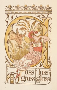 S betűre végződő rímszavak. Arctükröt tartó nő. Az Arany alapozó. alkotó: Walter Crane
