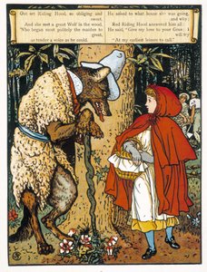 The Little Red Riding Hood (találkozás a farkassal) – John Lane, Walter Crane