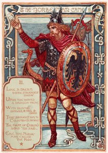 A skandináv. Feladó: Columbias Courtship: A Picture History of the United States, 1893 alkotó: Walter Crane