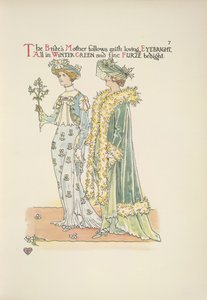 A menyasszony anyja szerető Eyebrighttal követi alkotó: Walter Crane