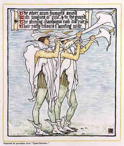 Trombitások liliomokkal, a Nyár királynőből alkotó: Walter Crane