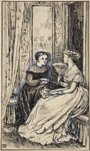Két beszélgető hölgy (Anne Hereford) alkotó: Walter Crane