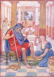 Igen, valóban, te vagy Odüsszeusz, illusztráció a Görögország történetéből, 1930-as évek alkotó: Walter Crane