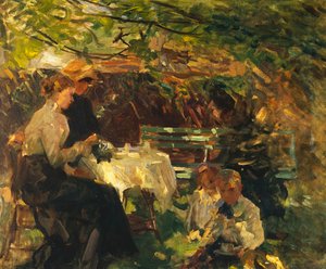 Tea a kertben, 1902 körül