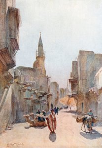 Egy utca a Citadella közelében, Kairó (színes lithó)