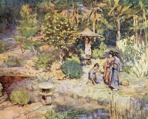 Aranyhal horgászata egy téli ünnepségen, Atami alkotó: Walter Frederick Roofe Tyndale
