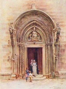 A curzolai dóm kapuja (színes litográfia) alkotó: Walter Frederick Roofe Tyndale