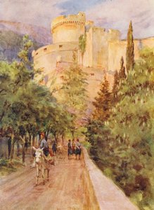 A Minceta-torony, Ragusa (színes litográfia) alkotó: Walter Frederick Roofe Tyndale