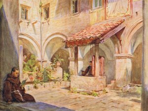 A San Francesco felső kerengője, Ragusa (színes litográfia) alkotó: Walter Frederick Roofe Tyndale