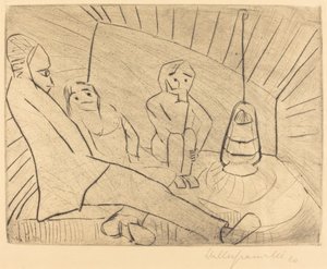 Három ember egy műteremben, 1920. alkotó: Walter Gramatte