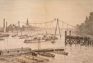 Charles Blondin 1897 előtt kötélen kelt át a Temzén, Londonban.