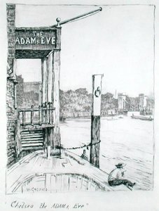 Chelsea, Ádám és Éva (tinta papíron) alkotó: Walter Greaves