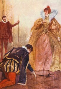 Sir Walter Scott Kenilworth illusztrációja (színes litográfia)