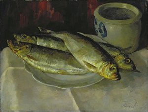 Hal csendélet (olaj, vászon) alkotó: Walter Heinrich Tanck