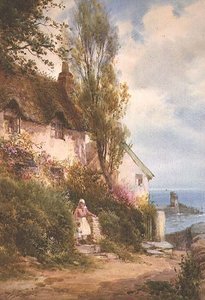 Ház a tenger mellett (akvarell) alkotó: Walter Henry Sweet