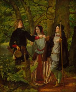 Ahogy tetszik – IV. felvonás I. jelenet – Rosalind Orlandoinban tanítja a szertartást..., 1850 alkotó: Walter Howell Deverell