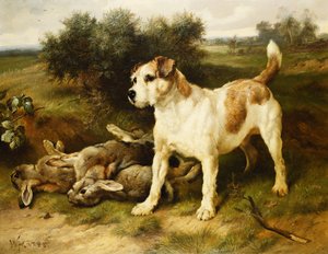 Fox terrier a napi táskával