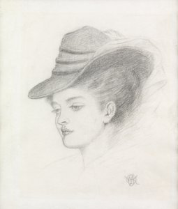 Emily Renshaw, a művész felesége (ceruza papíron)