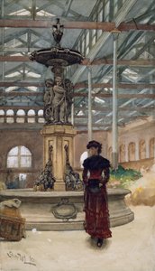 Régi vásárcsarnok és szökőkút, Birmingham, 1880