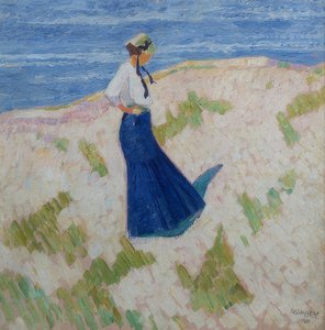 Bernhardine Bornemann a tengerparton Heistben. 1910 alkotó: Walter Ophey