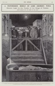 Elektromos fény a thébai királyok sírjában (litho) alkotó: Walter Paget
