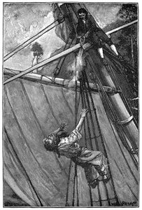 Illusztráció a „Kincses sziget”-ből, Robert Louis Stevenson (metszet)