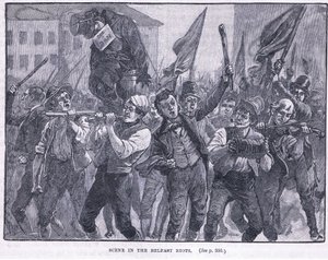 Jelenet a belfasti zavargásokban 1864-ben alkotó: Walter Paget